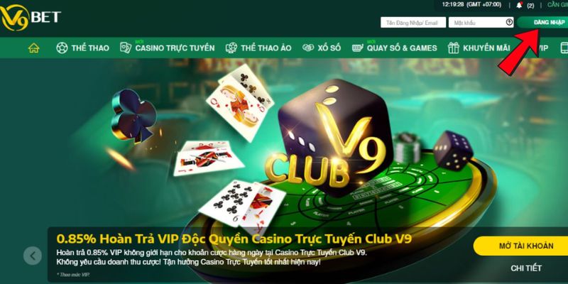 Quy trình đăng nhập V9BET cho người mới